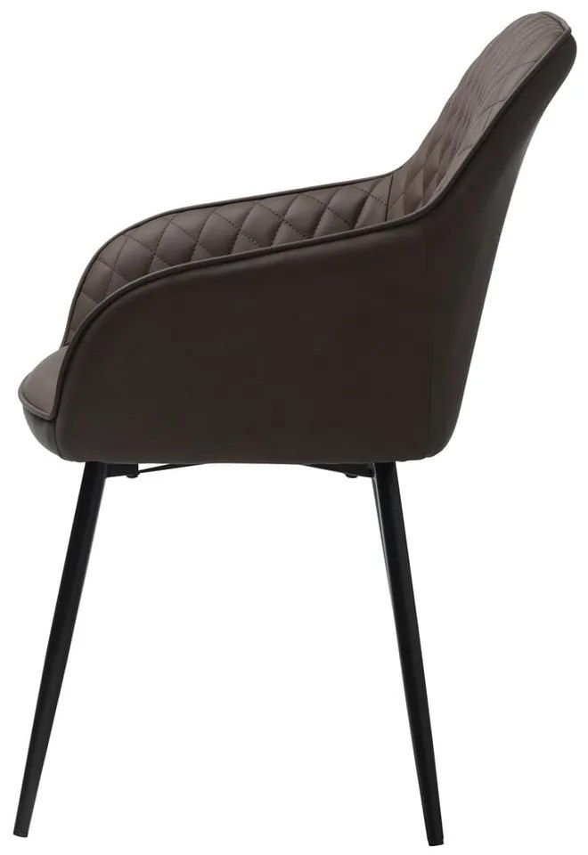 Кафяв тапициран трапезен стол с подлакътници Milton – Unique Furniture