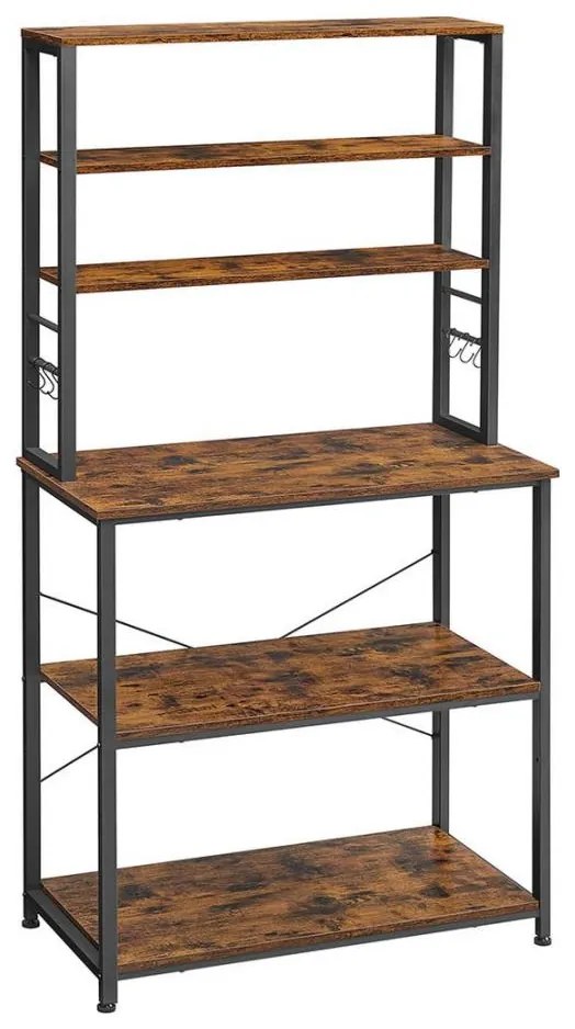 Кухненски стелаж MARGE, кафяв/черен