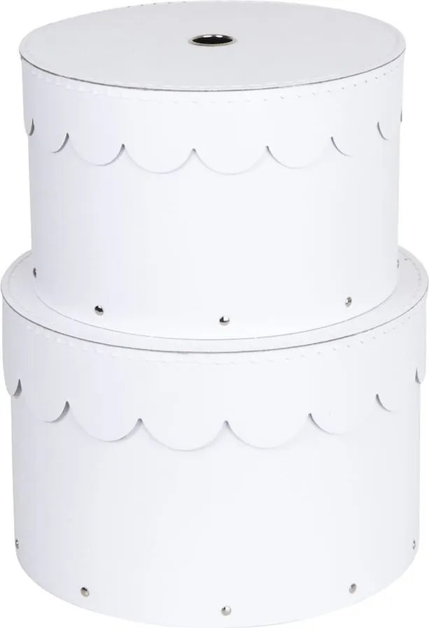 Бели картонени кутии за съхранение в комплект 2 бр. с капаци ø 26x17,5 cm Wilma Paper Laminate – Bigso