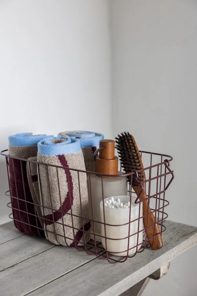 Бордо/бежови кърпи в комплект 2 бр. от органичен памук от тери 40x55 cm Nova Arte – Mette Ditmer Denmark