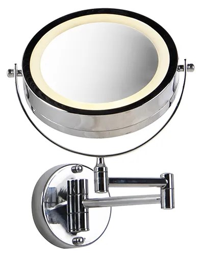 Дизайнерско стенно огледало хром с LED димер до топла регулируема IP44 - Vicino