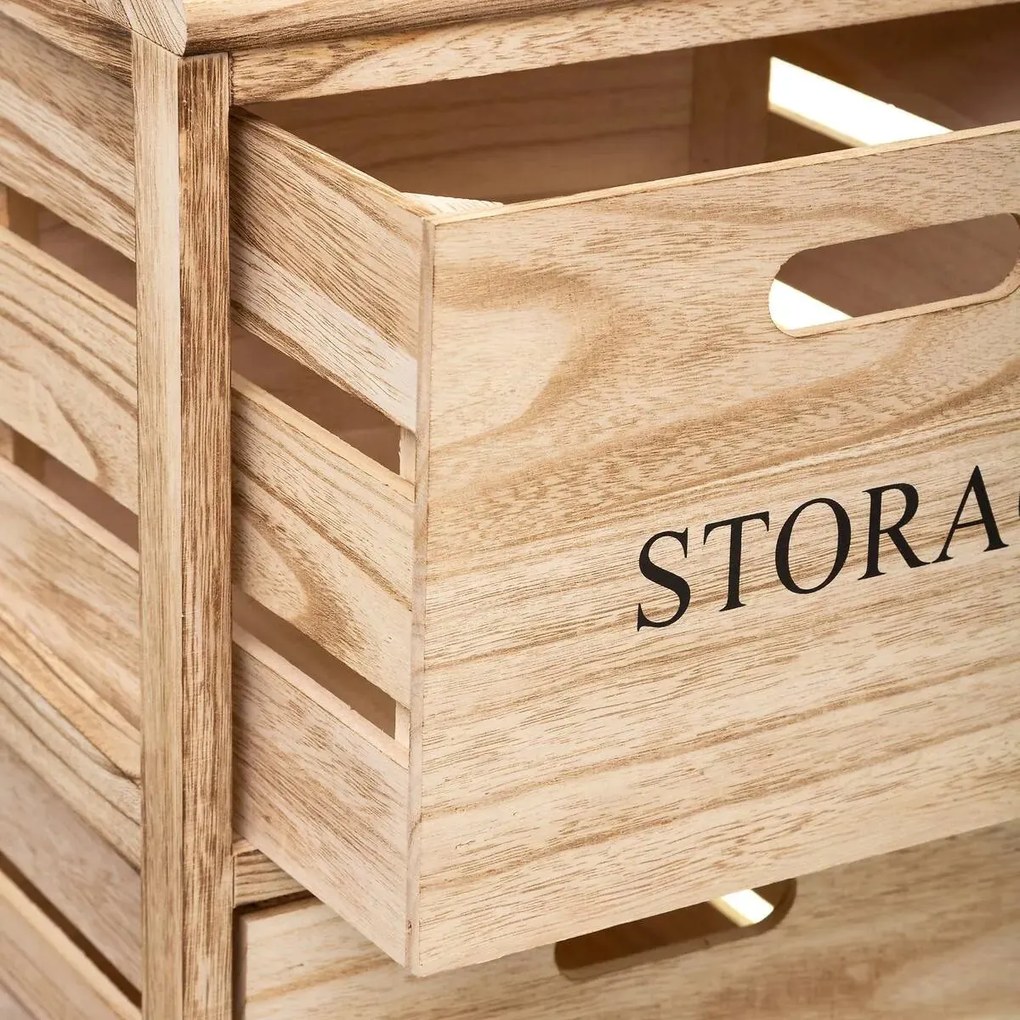 Кухненска количка 5five Cagette, Дърво, С 3 чекмеджета