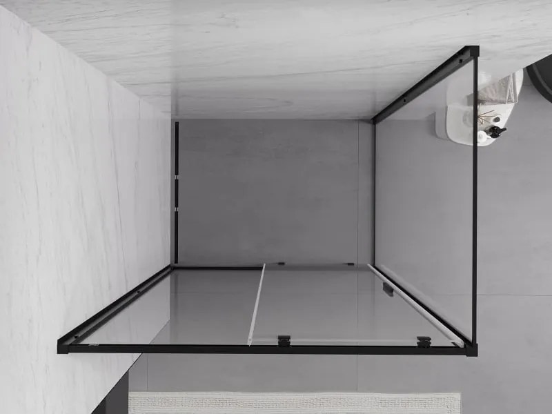 Mexen Exo плъзгаща се душ кабина 120 x 90 см, прозрачна, черна - 8151-120-090-70-00