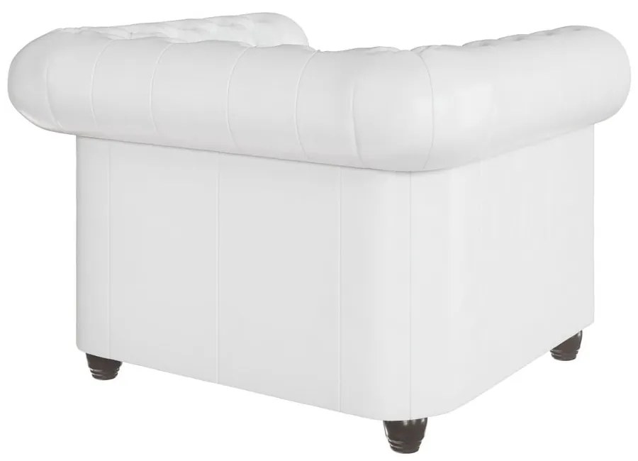 Бял фотьойл от изкуствена кожа York - Ropez