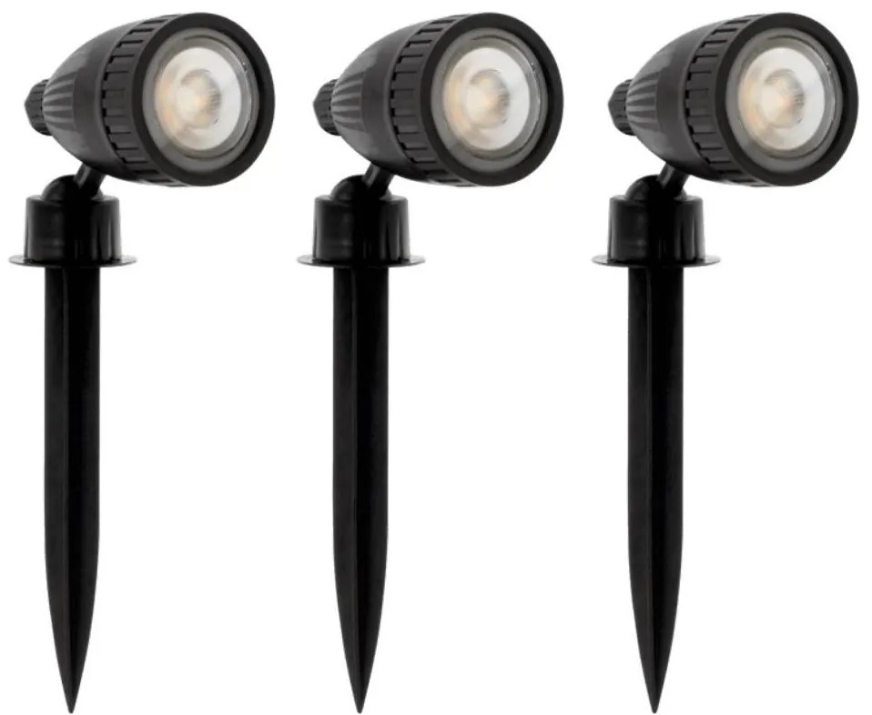 Eglo 31028 - Комплект от 3 LED RGBW външни лампи NEMA-C 1x GU10/5W/230V IP44 черни + дистанционно управление