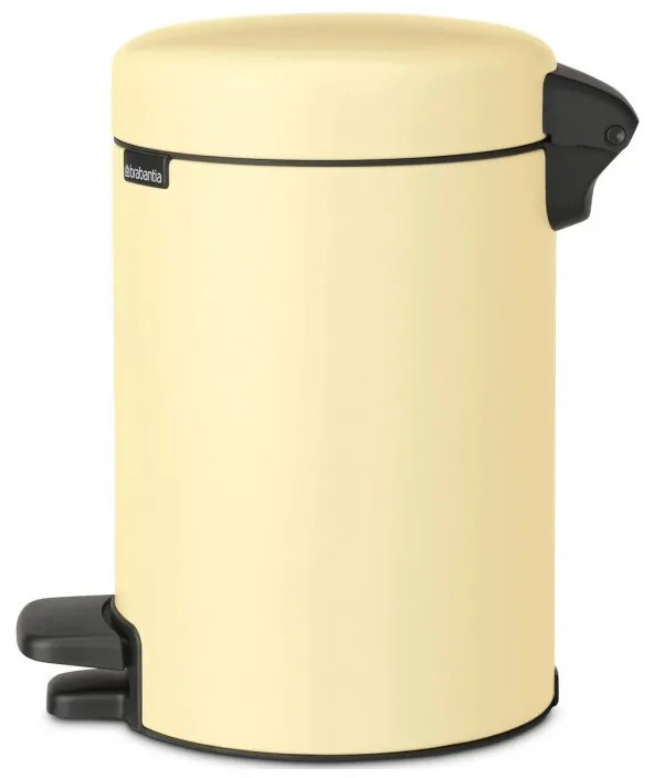 Кош за боклук с педал Brabantia NewIcon 1008836, 3 л, Плавно затваряне, Противоплъзгаща основа, Жълт