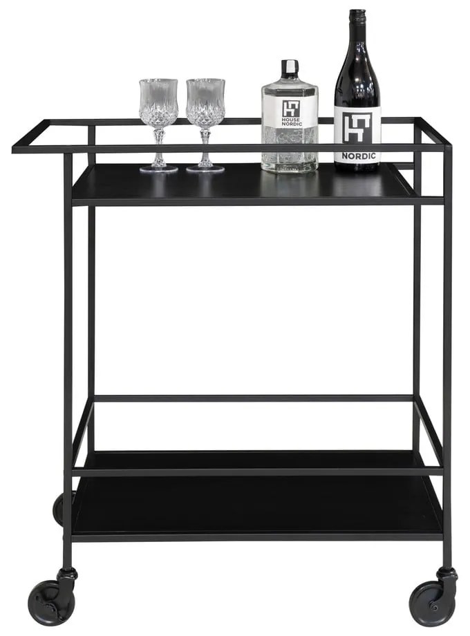 Черна бар количка със стоманена конструкция Vita - House Nordic