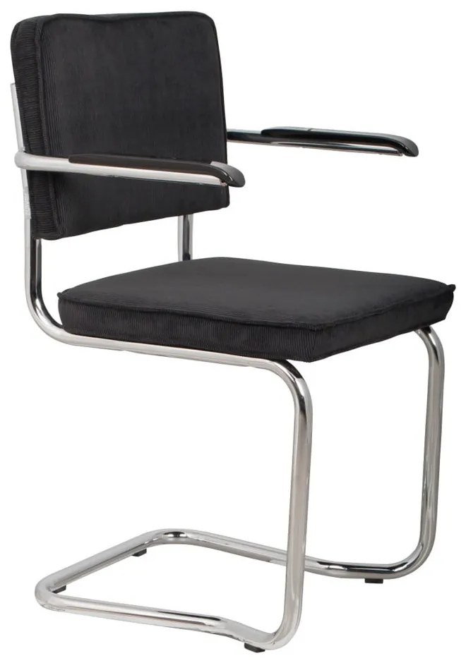 Комплект от 2 черни стола с подлакътници Ridge Kink Rib - Zuiver