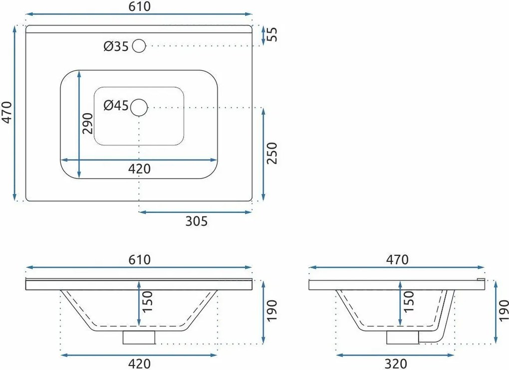 Комплект мебели за баня с мивка Paris 60cm Beige