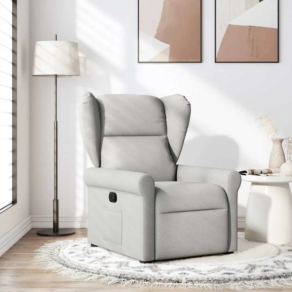 4015665 vidaXL Recliner Chair Cloud Grey Fabric