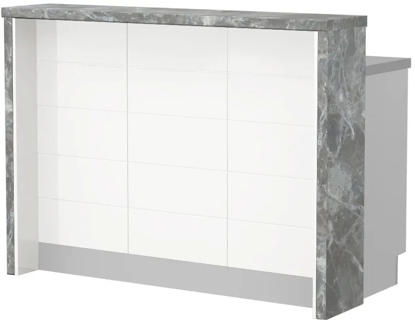 Островна кухненска пейка Hudson-Length: 135 cm.-White-Siena Marble