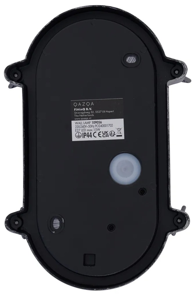 Външна стенна лампа сребриста овална IP44 - Noutica