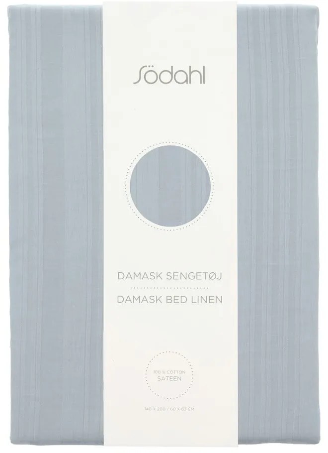 Светлосиньо единично спално бельо от дамаск 140x200 cm Noble – Södahl