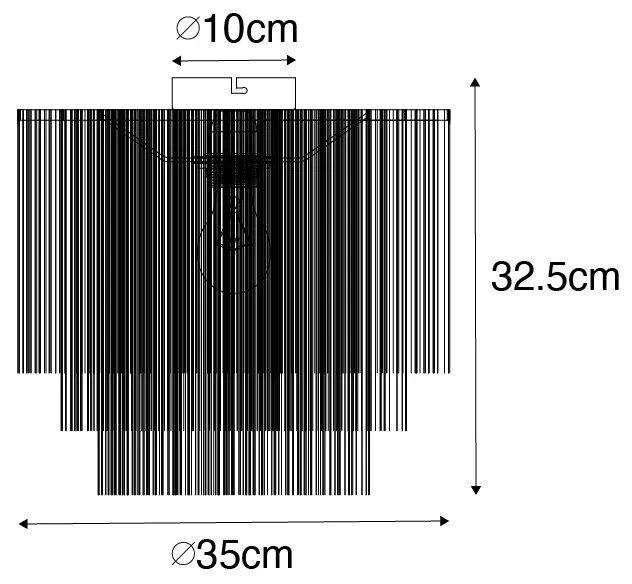 Ориенталска таванна лампа злато кремав абажур с ресни - Franxa