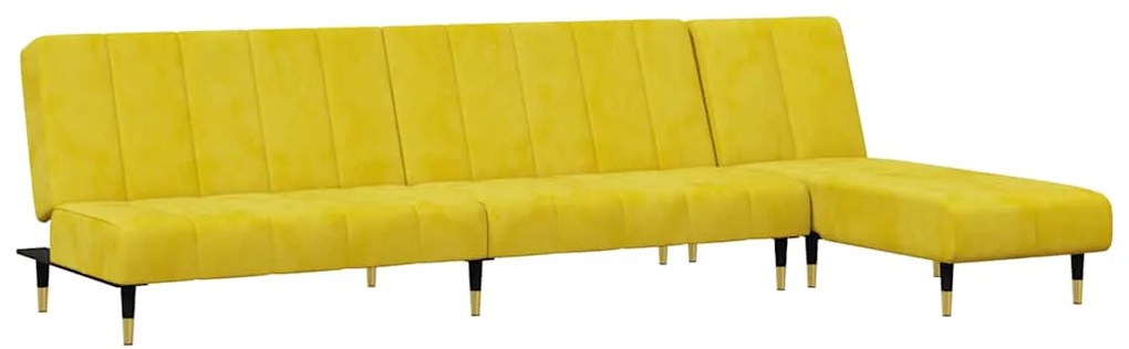 3216299 vidaXL Комплект дивани от 2 части, жълт, кадифе