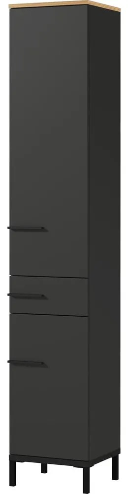 Тъмно сив висок шкаф за баня от дъб 34x34 cm Yonkers - Germania