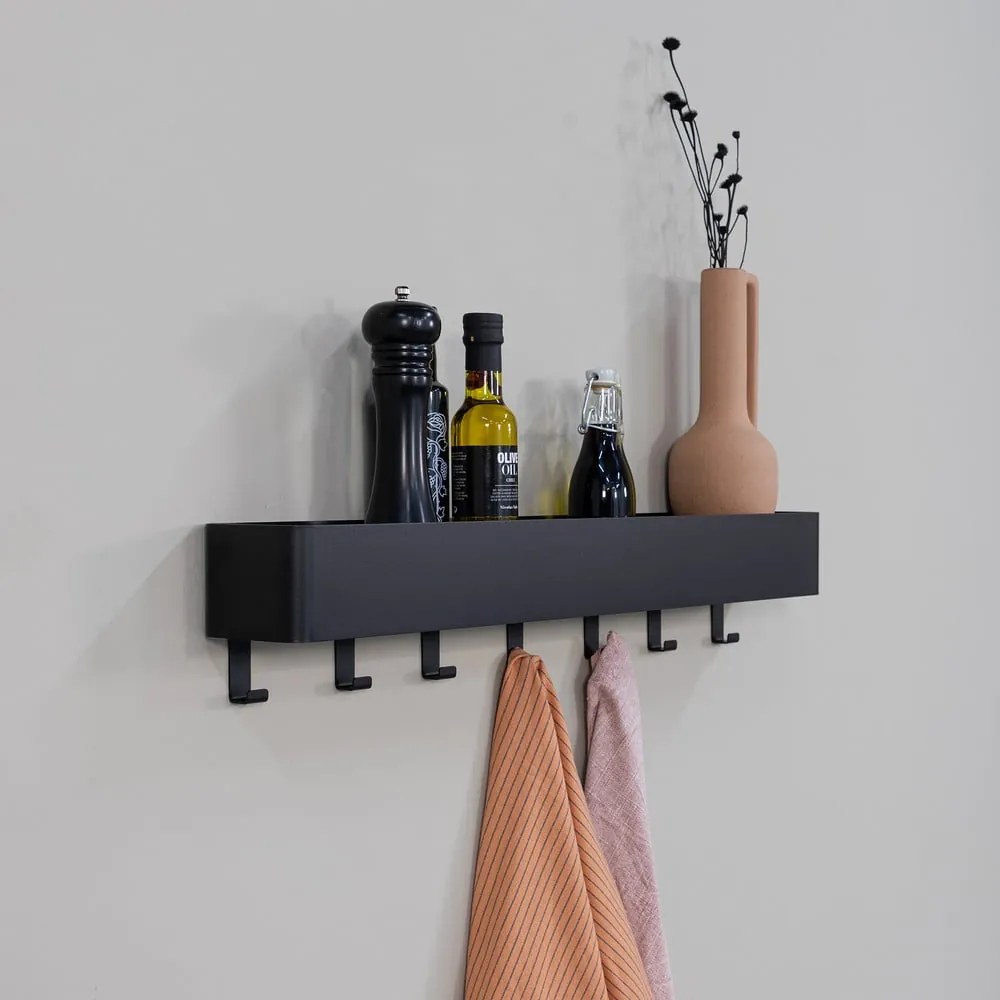 Черен стенен стоманен рафт за баня Multi - Spinder Design