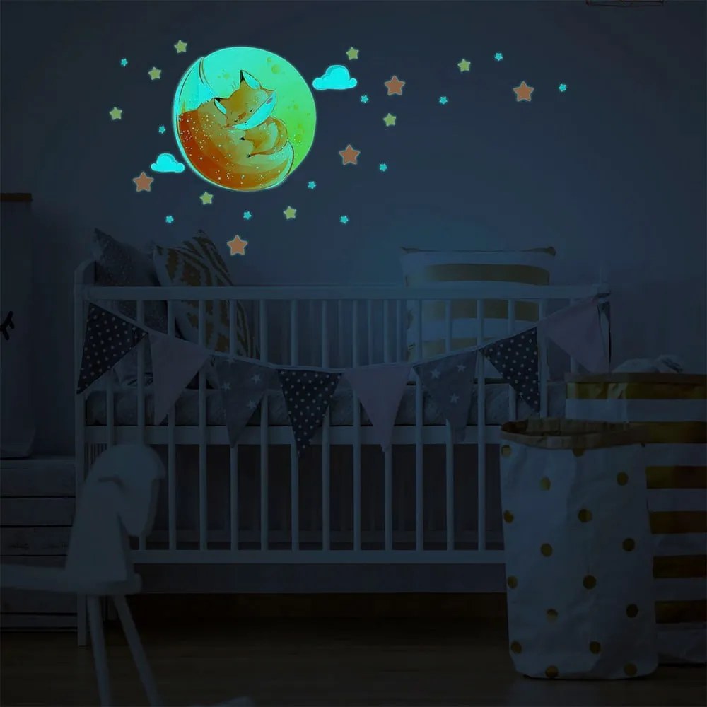 Детски стикер за стена 30x30 cm Dreamy Fox - Ambiance
