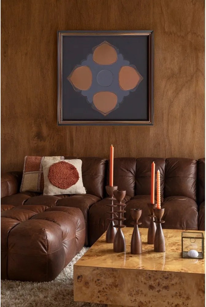 Кафява кожена модулна табуретка Hackman – Dutchbone