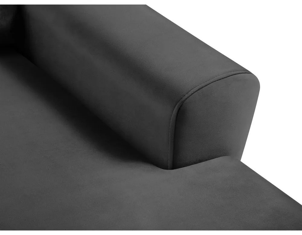 Тъмносив кадифен разтегателен ъглов диван с място за съхранение (десен ъгъл) Kyoto – Cosmopolitan Design
