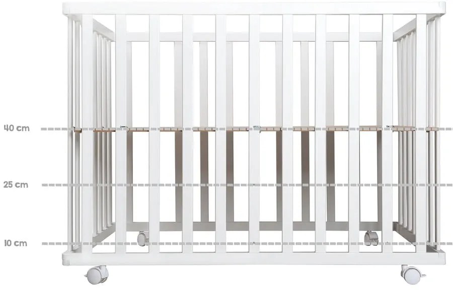 Бяла кошара за игра 100x75 cm на колелца Style – Roba