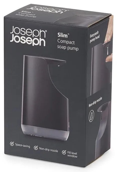 Черен пластмасов диспенсер за сапун 350 ml Slim – Joseph Joseph