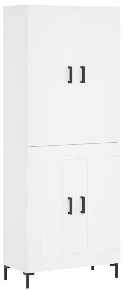 3195787 vidaXL Висок шкаф, бял, 69,5x34x180 см, инженерно дърво
