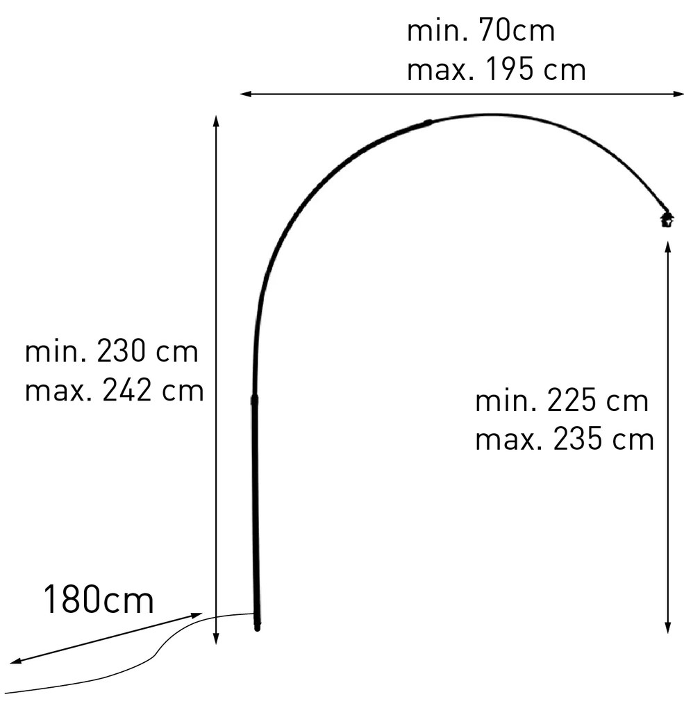 Стоманена арка за лампа Arc XXL