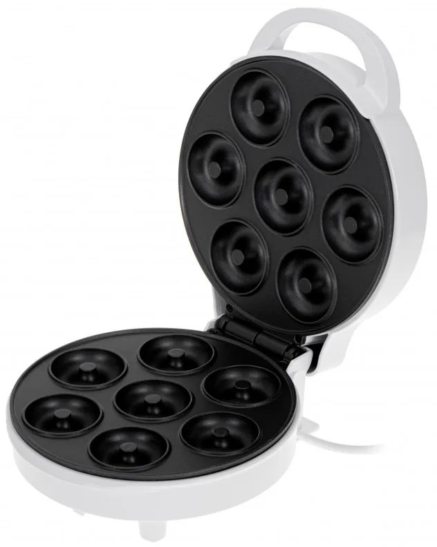 Уред за донъти Adler AD 3075, 1500W, 7 понички наведнъж, Незалепващи плочи, Бял