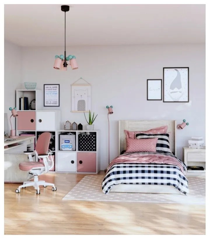 Светлосиньо-розова настолна лампа с метален абажур (височина 50 см) Mouse - GTV