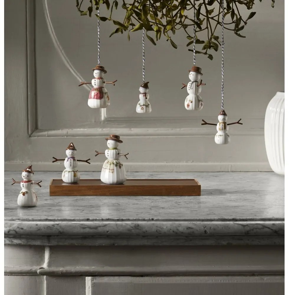 Порцеланова ръчно рисувана Коледна украса ø 4 cm Hammershøi Snowman – Kähler Design