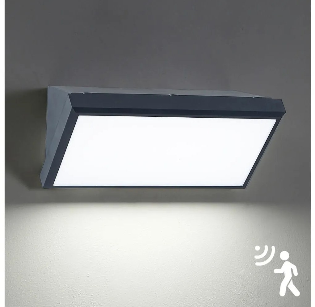 Brilagi - LED външно стенен осветител с датчик TRIANGLE LED/20W/230V антрацит