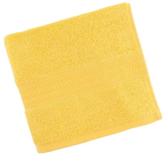 Жълта хавлиена кърпа от чист памук , 50 x 90 cm - Foutastic
