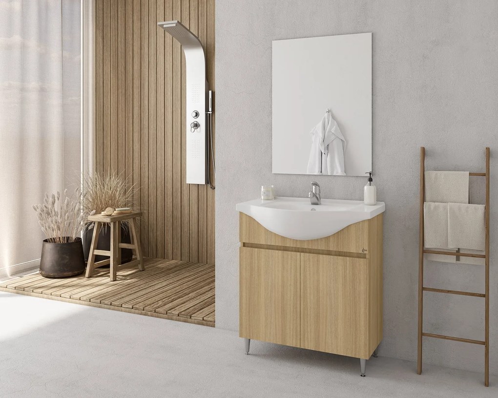 Комплект за баня Drop Alfa 85 Slim-Естествен светъл цвят