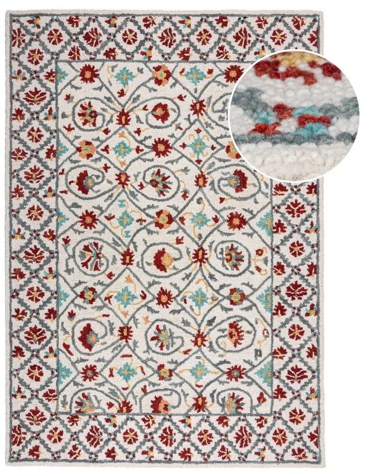 Червено-син ръчно изработен вълнен килим 160x230 cm Iris Traditional – Flair Rugs