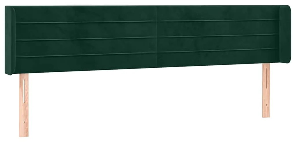 3118965 vidaXL Горна табла за легло, тъмнозелена, 163x16x78/88 см, кадифе