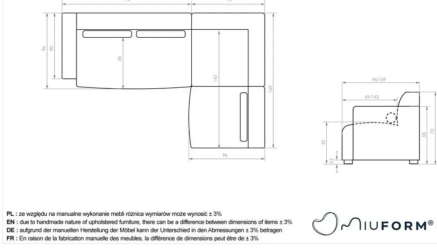 Кремав ъглов диван (десен ъгъл) Flex Felix – Miuform