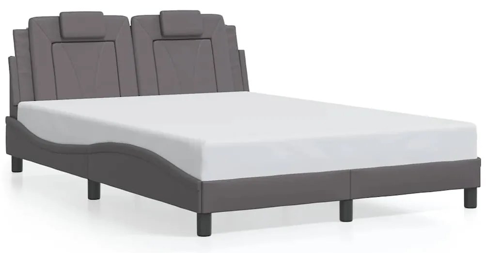 3208085 vidaXL Рамка за легло Viana без матрак, сива, 120x200 см, изкуствена кожа