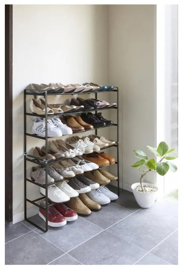 Черен регулируем рафт за обувки с 3 нива Maebashi - YAMAZAKI