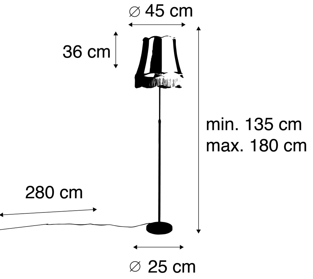 Подова лампа бронз с абажур Granny кремав 45 см регулируема - Parte