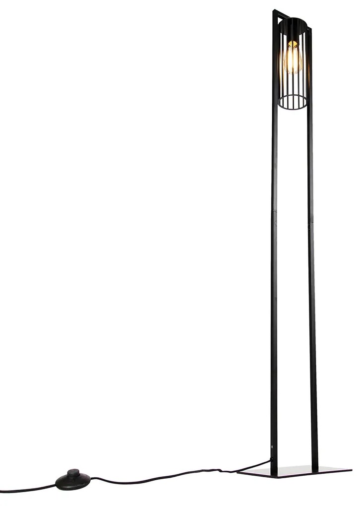 Интелигентна модерна подова лампа черна вкл. WiFi ST64 - Balenco Wazo