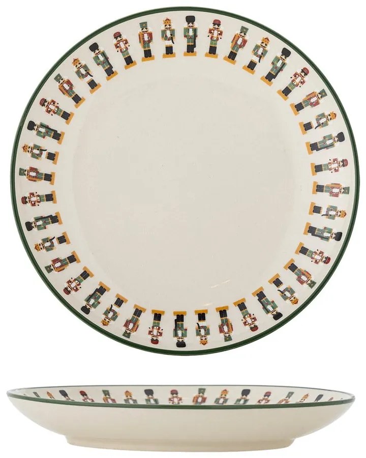 Кремава десертна глинена чиния с коледен мотив ø 16 cm Jolly – Bloomingville