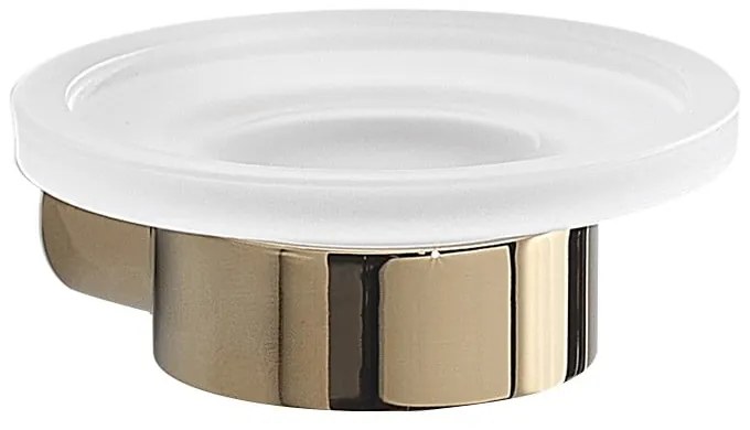 Бяла/златна стенна стъклена сапунерка Gedy Pirenei – Sapho