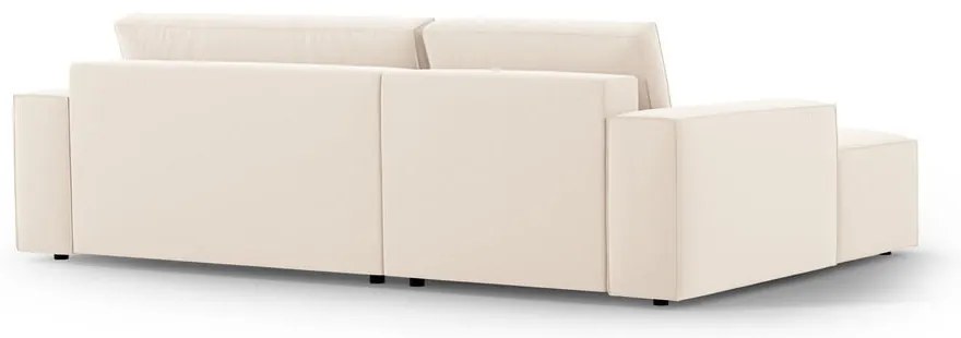 Бежов кадифен разтегателен с място за съхранение ъглов диван (ляв ъгъл) Jodie – Micadoni