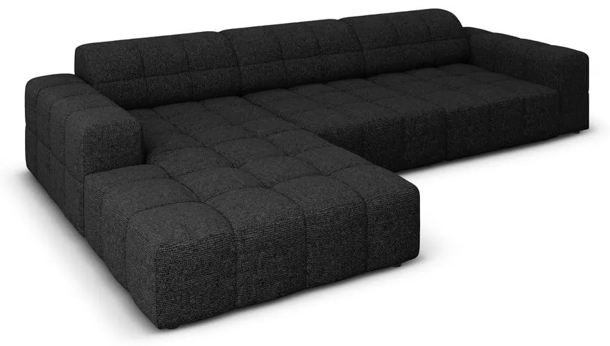 Антрацитен ъглов диван (ляв ъгъл) Chicago - Cosmopolitan Design