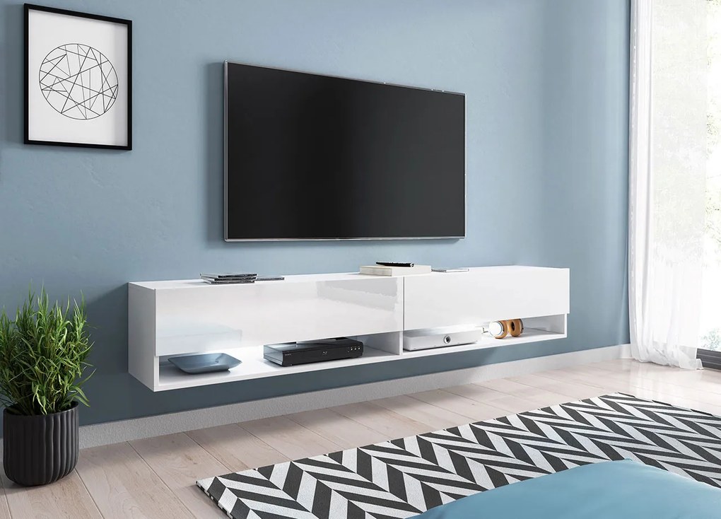 TV шкаф Aelia plus-White-White Glossy