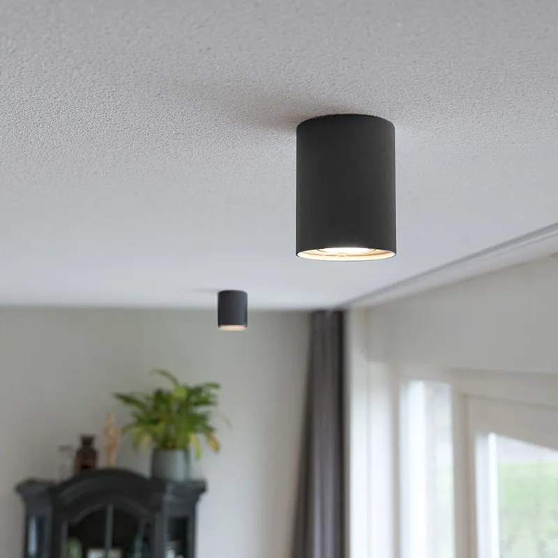 Прожектор черен и стоманен въртящ се и наклонящ се - Rondoo up