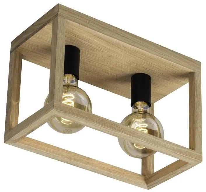 Spot-Light 9154274 - Таванно осветително тяло KAGO 2xE27/60W/230V, матов дъб