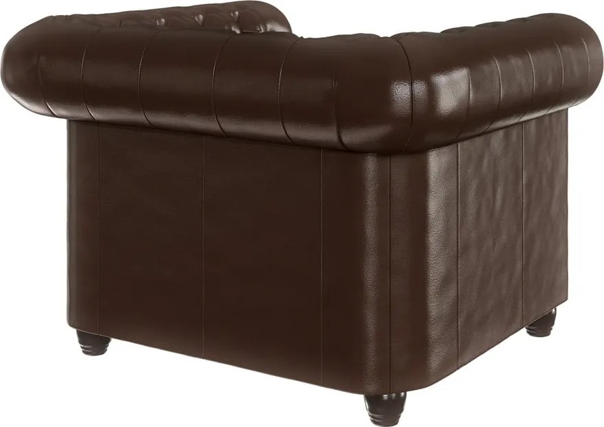 Тъмнокафяв фотьойл от изкуствена кожа York - Ropez