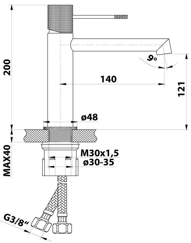 Стояща батерия за мивка в лъскаво-сребрист цвят Solaris – Sapho